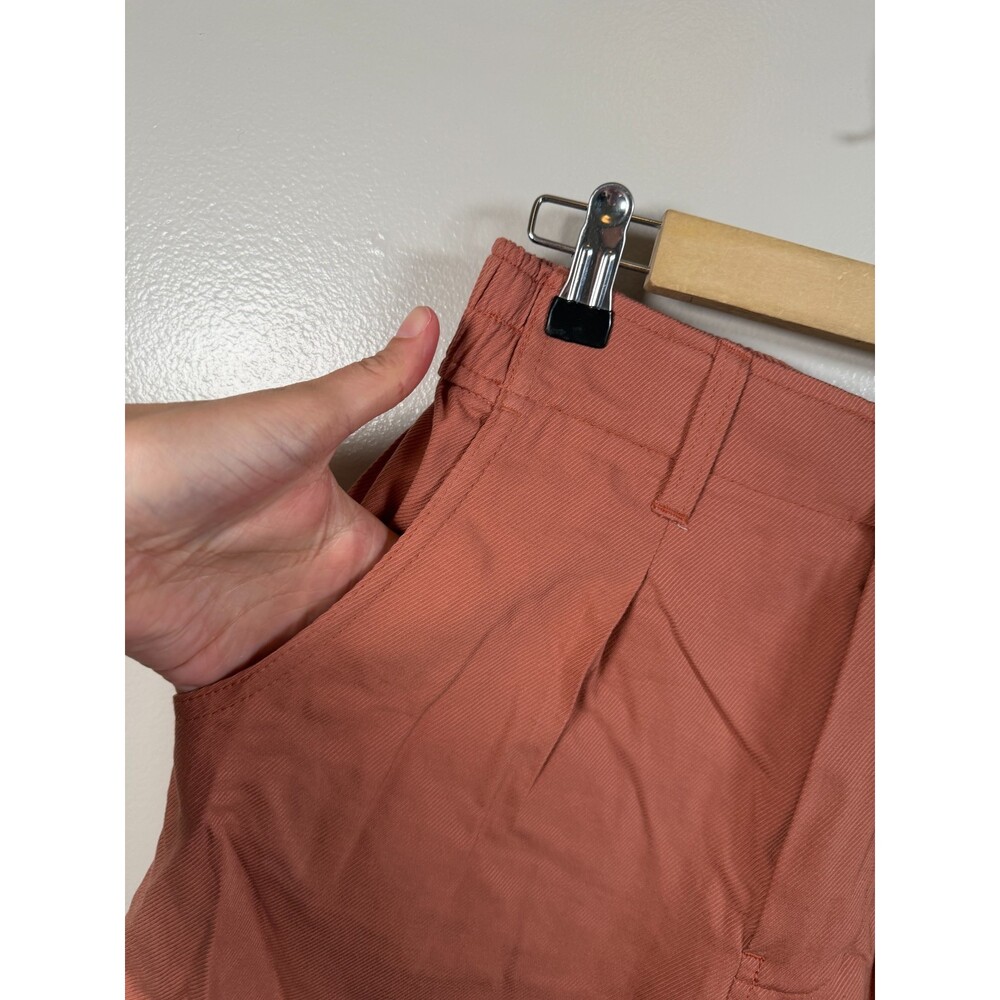 Madewell The Neale Short Size 4 Drapeweave Elastic Pleated Salmon Pink - Picture 6 of 9